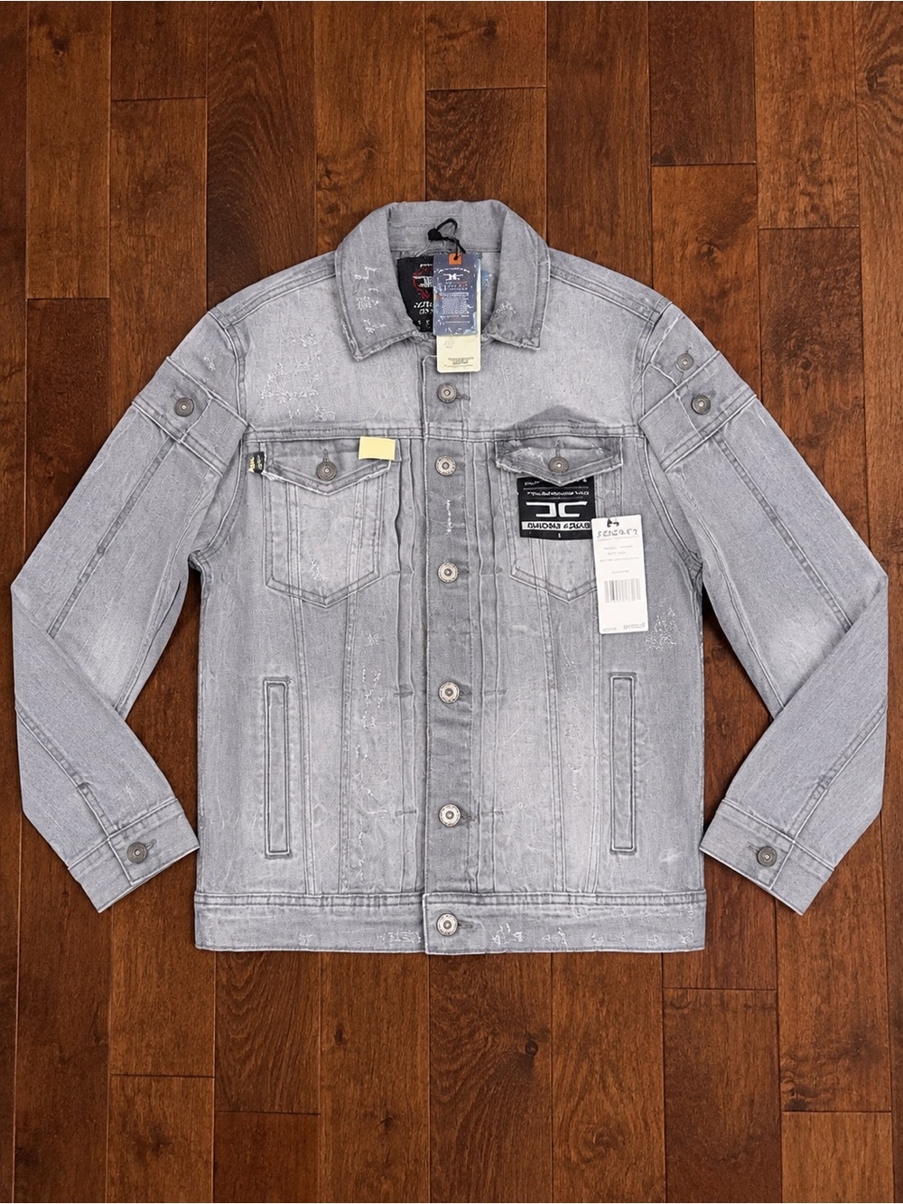 Jordan Craig Legacy Cement Wash Distressed Denim Jacket S NWT